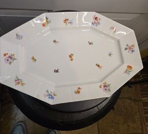 e1900's FURSTENBERG Gernany Pattern #FUR4 Serving Porcelain Platter Chintz